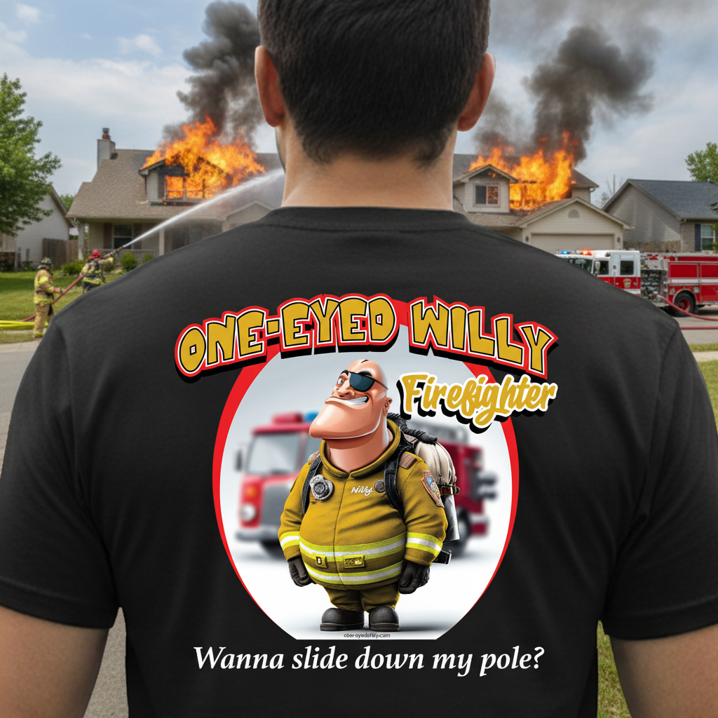 One-Eyed Willy Firefighter - Residential Fire Scene Background