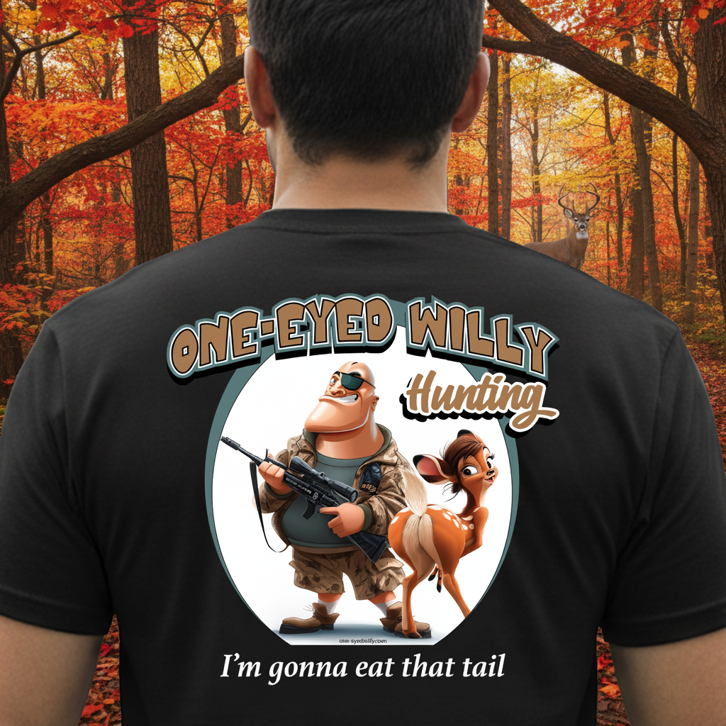 One-Eyed Willy Hunting - Woods & Deer Background